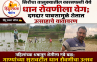 सिरोंचा तालुक्यातील कारसपल्ली येथे धान रोवणीला वेग; दमदार पावसामुळे शेतात उत्साहाचे वातावरण..!
