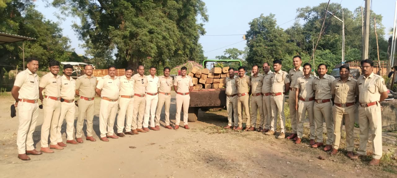 सिरोंचा जंगलात सागवान तस्करीविरोधात थरारक रात्रीची कारवाई; २५ नग सागवान चिराण जप्त...!